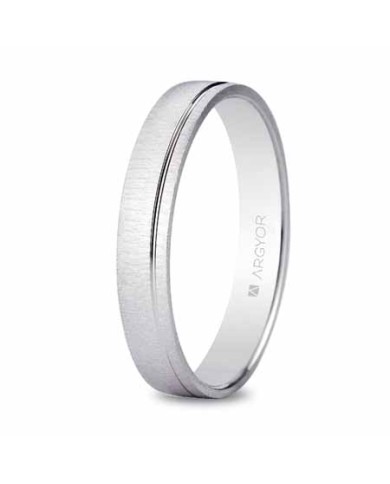Alianza de Oro Blanco 3,5mm 9kl con Efecto Satinado