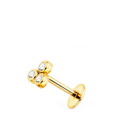 Piercing oro 18k 3 circonitas