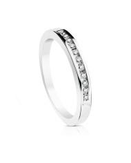 Anillo de Compromiso De Oro Blanco Con 11 Diamantes En Carril Talla Brillante 18kl Anillo de Compromiso De Oro Blanco Con 11 Diamantes En Carril Talla Brillante 18kl