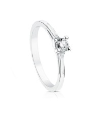 Anillo de Pedida De Oro Blanco Con Diamante Solitario Talla Brillante De 0,02ct