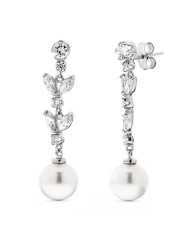 Pendientes Oro blanco 18k con circonitas