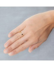 Alianza de Boda Clásica de Oro Amarillo y Diamante Media Caña 3mm 9kl Alianza de Boda Clásica de Oro Amarillo y Diamante Media Caña 3mm 9kl