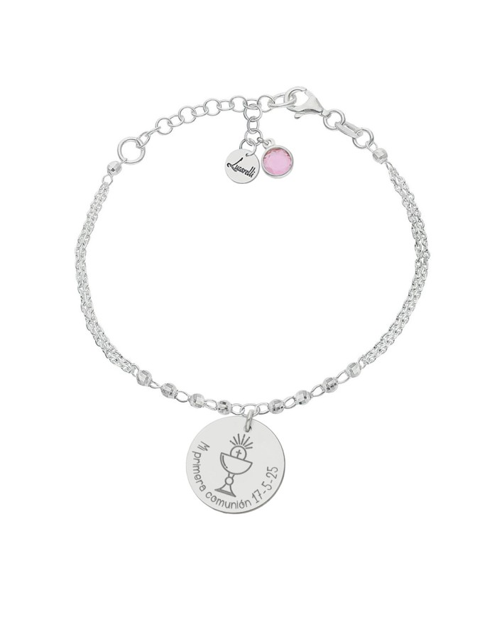 PULSERA MI HISTORIA PLATA 925MM FORZADA + BOLAS - COMUNION