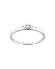 Anillo de Compromiso de Oro Blanco con Diamante Solitario 375 9kl