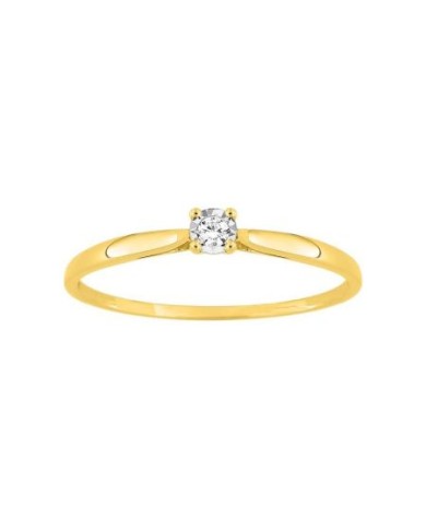 Anillo de Compromiso De Oro Amarillo Con Diamante 9kl