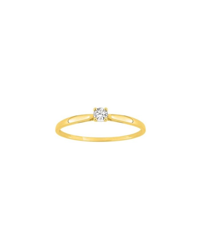 Anillo de Compromiso De Oro Amarillo Con Diamante 9kl