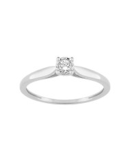 Anillo De Compromiso De Oro Blanco Con 1 Diamante Talla Brillante 0,08ct 9kl Anillo De Compromiso De Oro Blanco Con 1 Diamante Talla Brillante 0,08ct 9kl