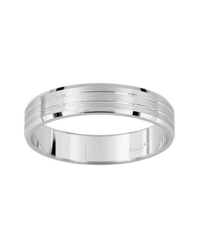 Alianza de plata plana biselada 4mm (5740436) Alianza de plata plana biselada 4mm (5740436)