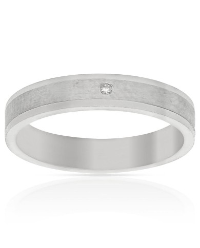 Alianza plata 4mm con circonita central Alianza plata 4mm con circonita central