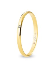 Alianza de Boda de Oro Amarillo y Diamante Media Caña Confort 2mm 9kl